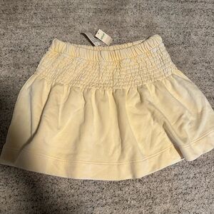 Aerie Light Yellow Smocked Mini Skirt